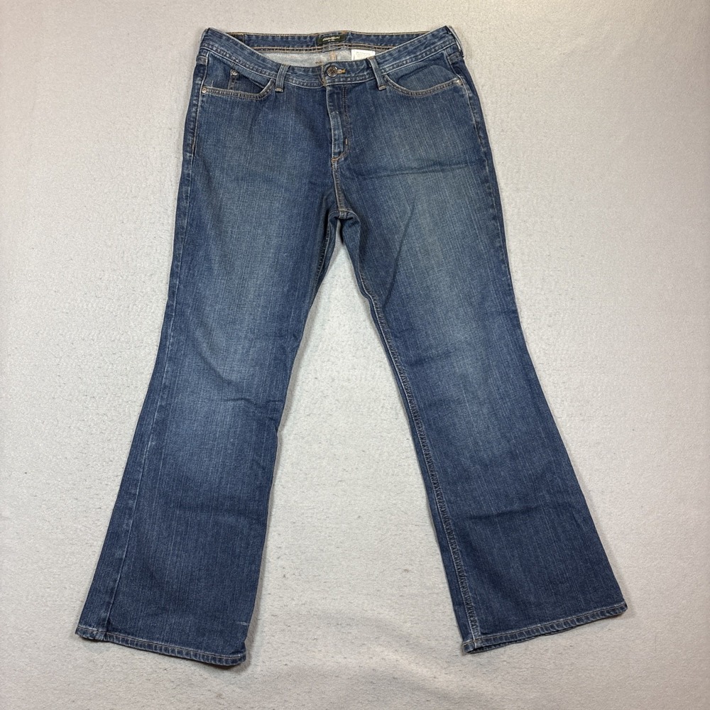 Eddie Bauer Classic Bootcut Jean Women 14s Blue Denim Pants Mid Rise